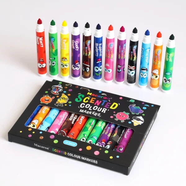 MACARON MCR-1990-23 SCENTED COLOR MARKER PACK OF 12PCS