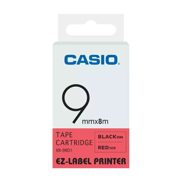 CASIO XR-PGN1 TAPE CARTRIDGE 9MMX8M BLACK ON RED TAPE