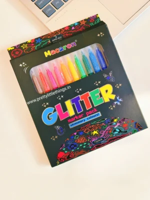 MACARON MCR-1990-17 GLITTER MARKER PACK OF 12PCS