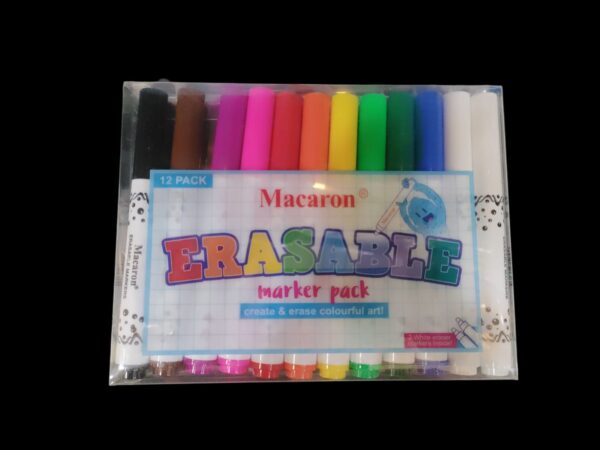 MACARON MCR-1990-15 ERASHABLE MARKER PACK OF 12PCS