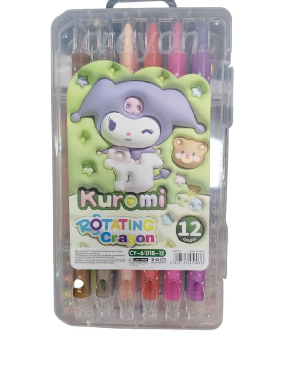 KUROMI CY-6101B-12 ROTATING CRAYONS PACK OF 12PCS