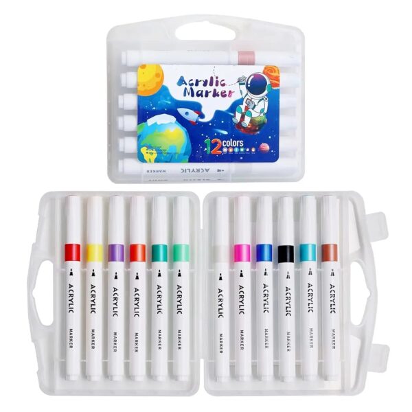 ACRYLIC 2404 ACRYLIC PAINT MARKER PACK OF 12 SHADES
