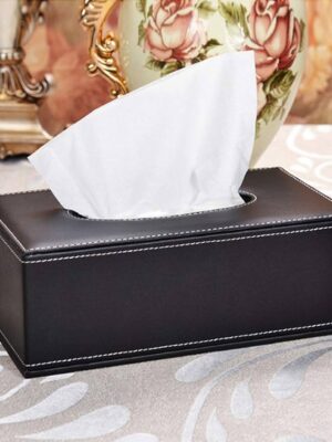 V-CUBE DESIGNS VCDTH2515BK VEGAN LEATHER TISSUE HOLDER BLACK (25X15X7CM)